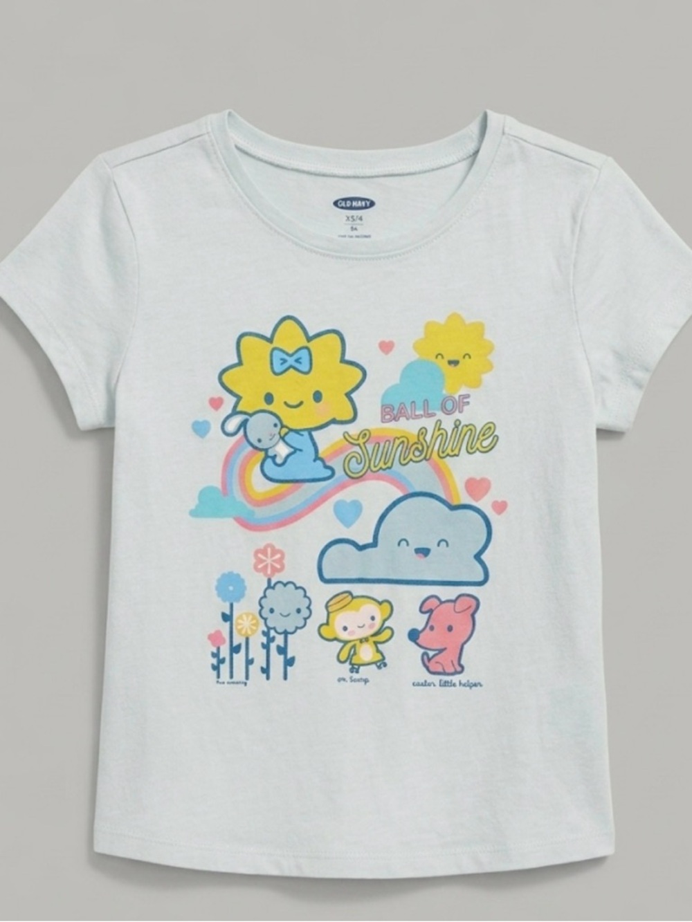 Old Navy Girls' Light Blue "Ball of Sunshine" Graphic Tee 5T
